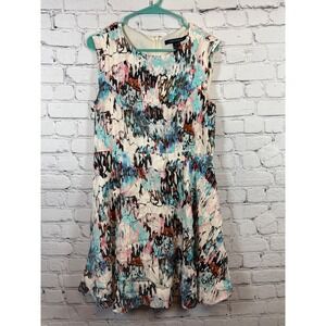 French‎ Connection Sleeveless Dress Abstract Print Fit & Flare Size 10